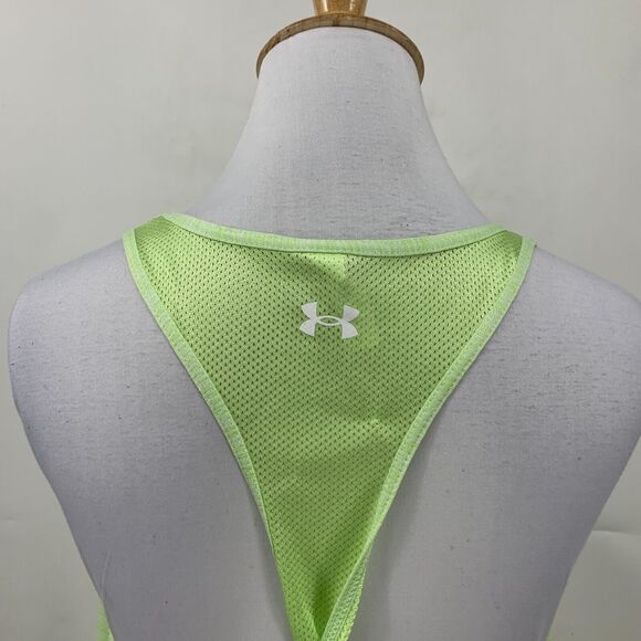 Under Armour Tech Vent Tank Women Large Lime Twist Racerback Lightweight Stretch - Picture 8 of 14